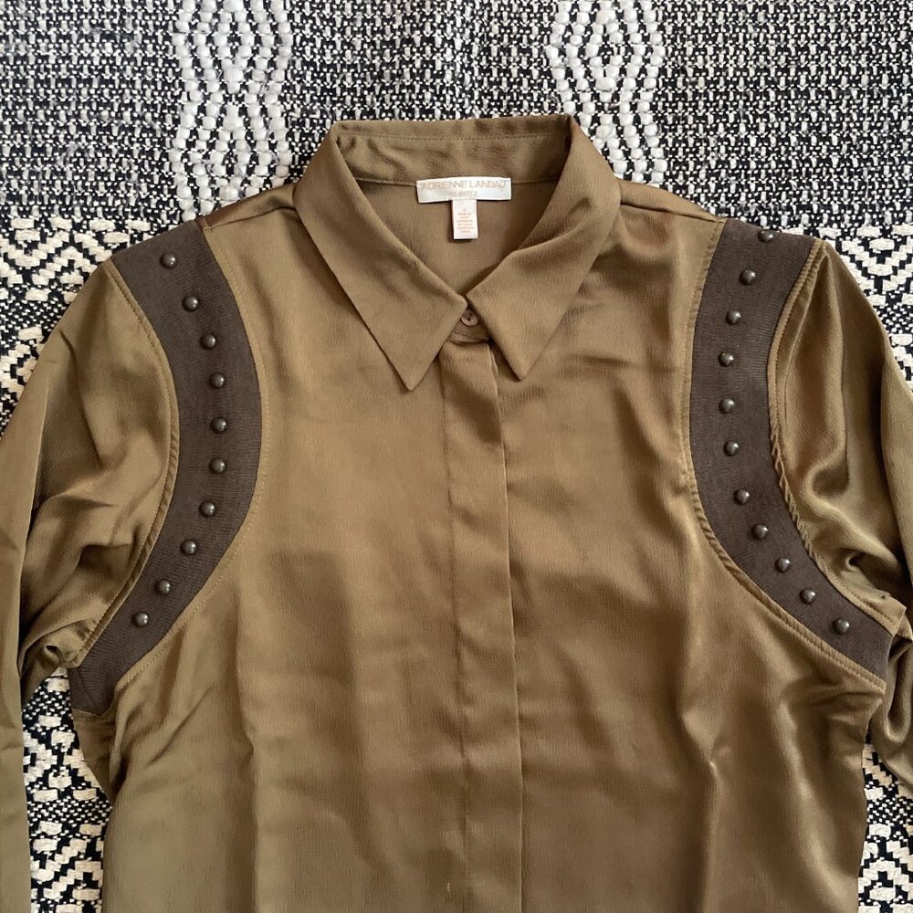 New Adrienne Landau Quartz Beaded Blouse – Size 8 – M/L - Picture 5 of 10